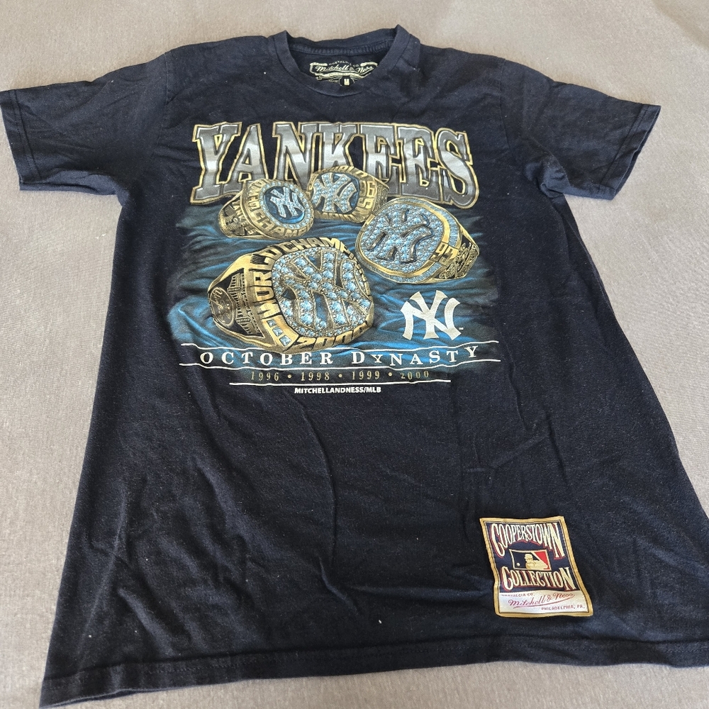 Mitchell & Ness Navy Yankees Short Sleeve Tee Men Size MEDIUM